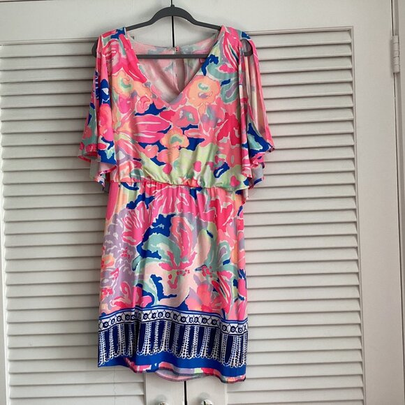 Lilly Pulitzer Gabrielle Caftan Dress Size M Multi Playa Hermosa Print Floral Sl - Picture 9 of 15